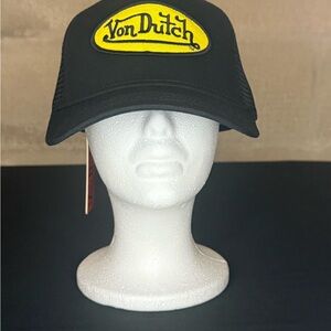 Von Dutch Black and Yellow Trucker Hat